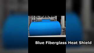 Protection haute température en tissu bleu en fibre de verre